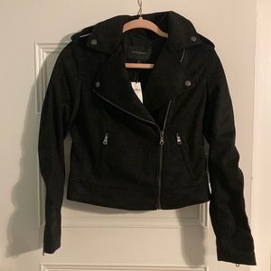 NWT Banana Republic black faux suede Moto jacket